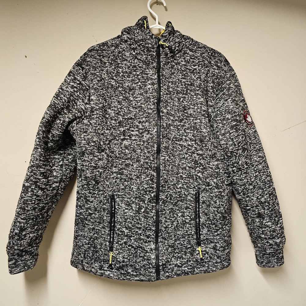 Canada Weather Gear Black/Yellow Hooded Zip-Up Lightweight Jacket